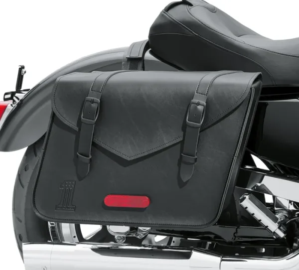 Black Standard Line Large Throw-Over Saddlebags for Harley-Davidson