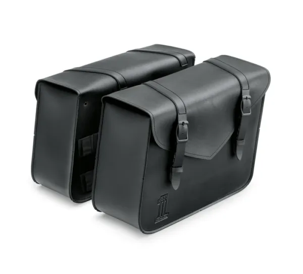 Black Standard Line Large Throw-Over Saddlebags for Harley-Davidson - Image 2