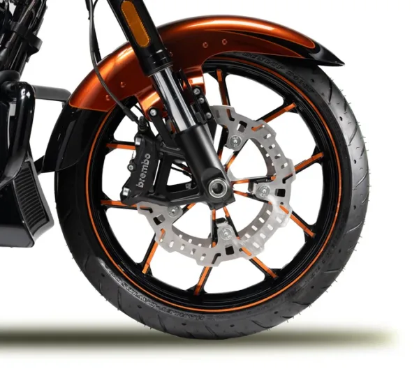 Performance Forged 19″ Front Wheel – Gloss Black/Orange Anodized Highlights | HD Touring Models - Image 2